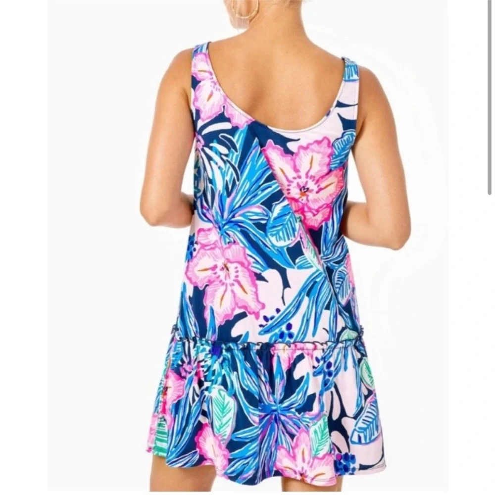 Lilly Pulitzer Skyelar Tank Dress SZ S High Tide Navy Sugar Mambo